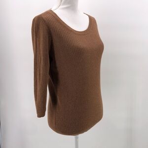 The Limited Brown Wool Blend Open Knit Sweater M